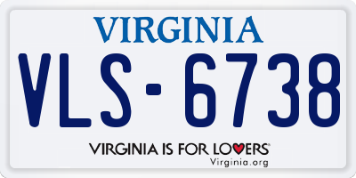 VA license plate VLS6738