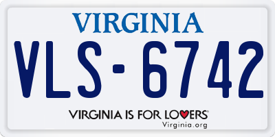 VA license plate VLS6742