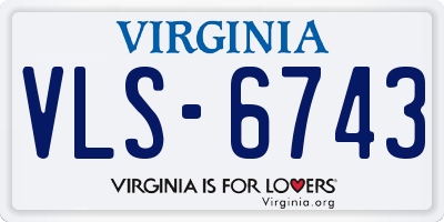 VA license plate VLS6743