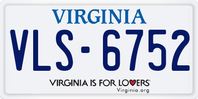 VA license plate VLS6752