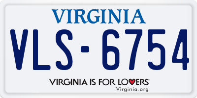VA license plate VLS6754