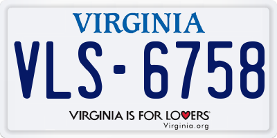 VA license plate VLS6758