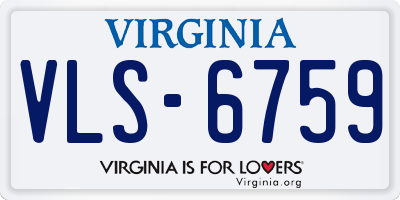 VA license plate VLS6759