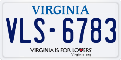 VA license plate VLS6783