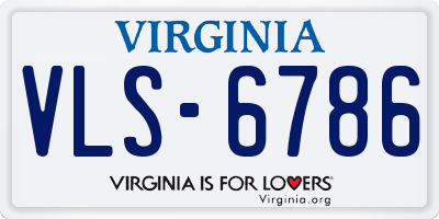VA license plate VLS6786