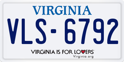 VA license plate VLS6792