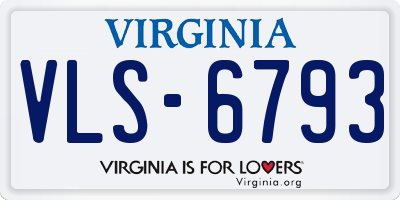 VA license plate VLS6793