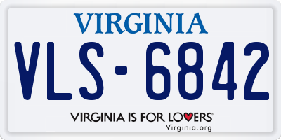 VA license plate VLS6842