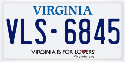 VA license plate VLS6845