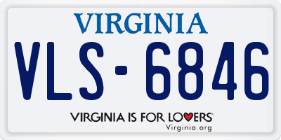 VA license plate VLS6846