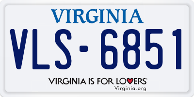 VA license plate VLS6851