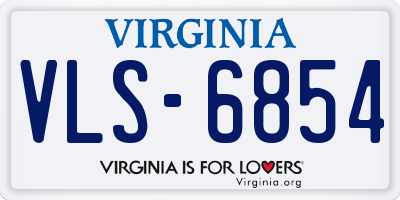 VA license plate VLS6854