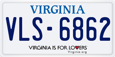 VA license plate VLS6862