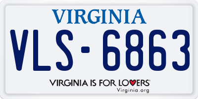 VA license plate VLS6863