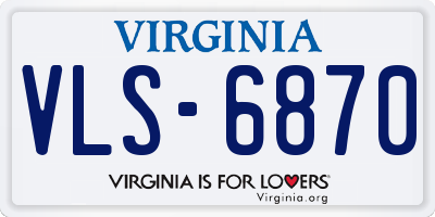 VA license plate VLS6870