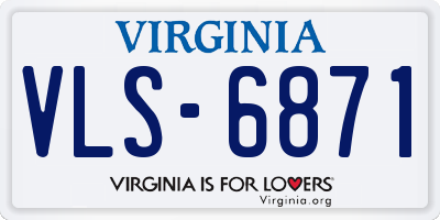 VA license plate VLS6871