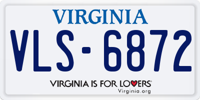 VA license plate VLS6872