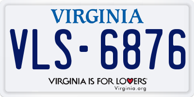 VA license plate VLS6876