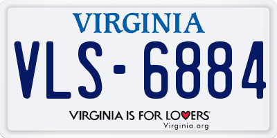 VA license plate VLS6884