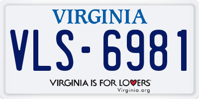 VA license plate VLS6981