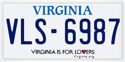 VA license plate VLS6987