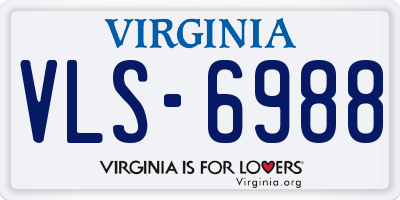 VA license plate VLS6988