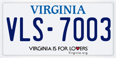 VA license plate VLS7003