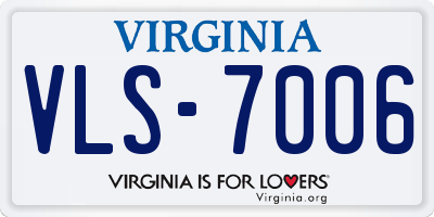 VA license plate VLS7006