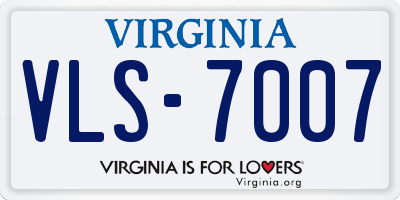 VA license plate VLS7007