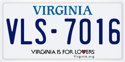 VA license plate VLS7016