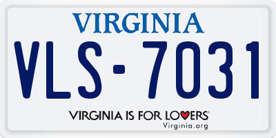 VA license plate VLS7031