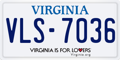 VA license plate VLS7036