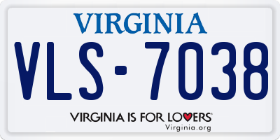 VA license plate VLS7038