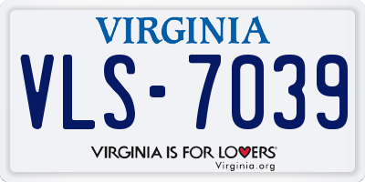 VA license plate VLS7039