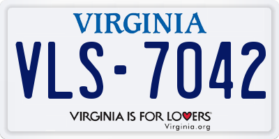 VA license plate VLS7042