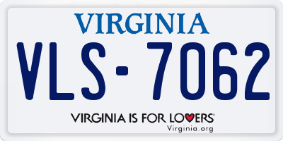 VA license plate VLS7062