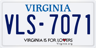 VA license plate VLS7071