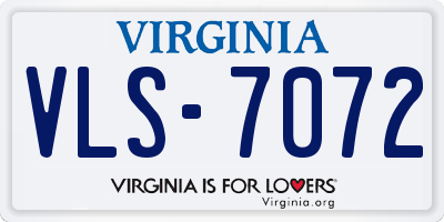 VA license plate VLS7072