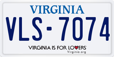 VA license plate VLS7074