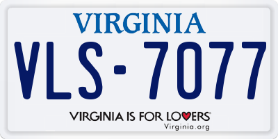 VA license plate VLS7077
