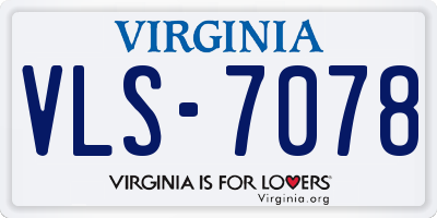 VA license plate VLS7078