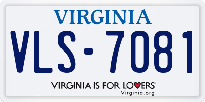 VA license plate VLS7081