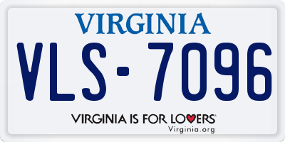 VA license plate VLS7096