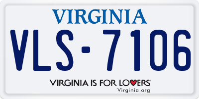 VA license plate VLS7106