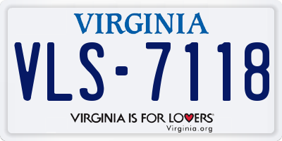 VA license plate VLS7118