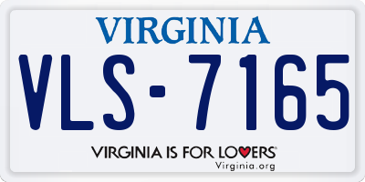 VA license plate VLS7165