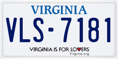 VA license plate VLS7181
