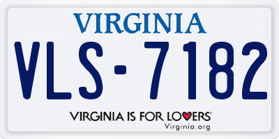VA license plate VLS7182