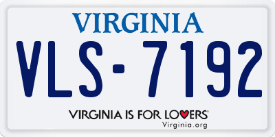VA license plate VLS7192