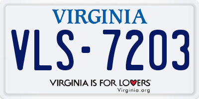 VA license plate VLS7203